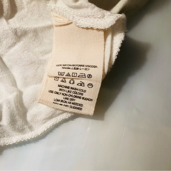 Free People Asymmetrical White Ruffled Spaghetti Strap Top Sz-Small - Picture 4 of 5